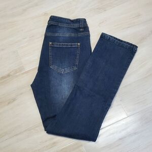 Nurture Dark Wash Mid-Rise Straight Leg Jeans